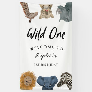Wild One Safari Theme Boy's 1st Birthday Spandoek