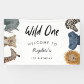 Wild One Safari Theme Boy's First Birthday Banner (Horizontaal)
