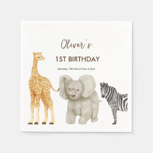 Wild One Safari Theme First Birthday Invitation Servet