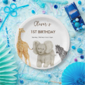 Wild One Safari Theme First Birthday Papieren Bordje (Feest)