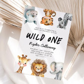 Wild One Safari Theme First Birthday Party Kaart