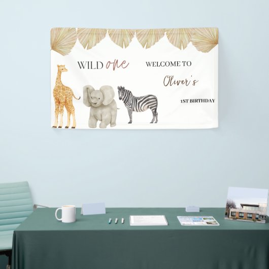 Wild One Safari Theme First Birthday Spandoek (Beurs)