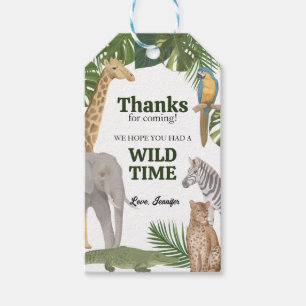 Wild One Safari Tropic Birthday Dank je Label Cadeaulabel