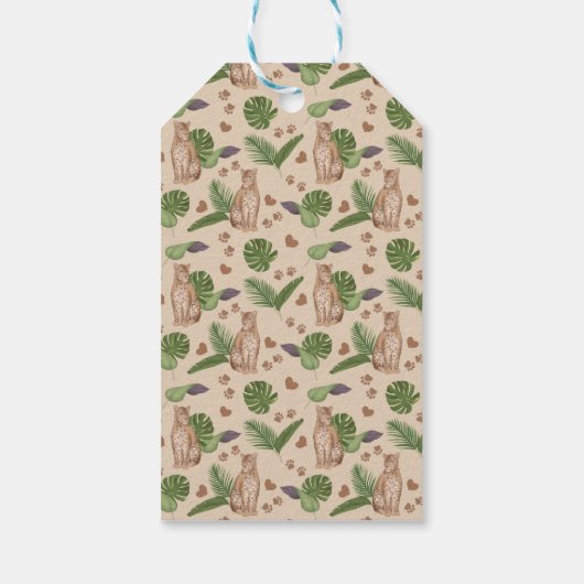 Wild One Safari Tropic Birthday Dank je Label Cadeaulabel (Achterkant)