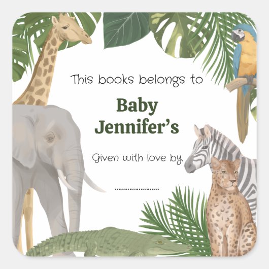 Wild One Safari Tropic Bookplate Labels (Voorkant)