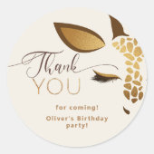 Wild one Safari verjaardag dank u Ronde Sticker (Voorkant)