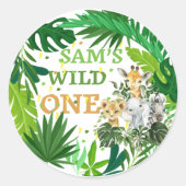 Wild One Safari Verjaardag Sticker (Voorkant)