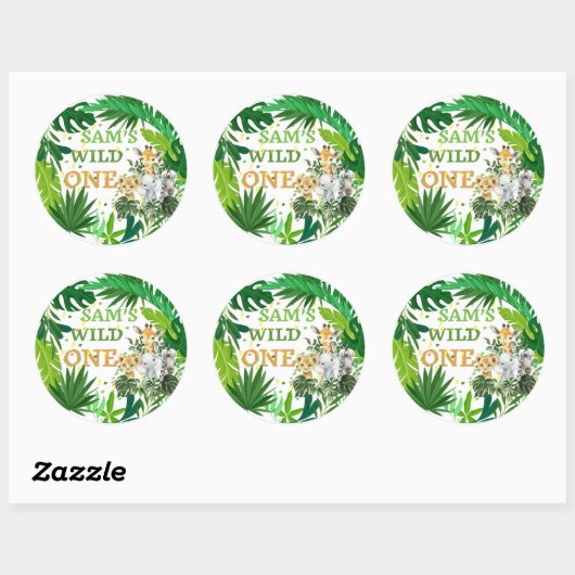 Wild One Safari Verjaardag Sticker (Vel)