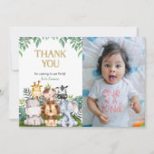 Wild ONE Safari Verjaardagsfoto Dank u kaart (Voorkant)