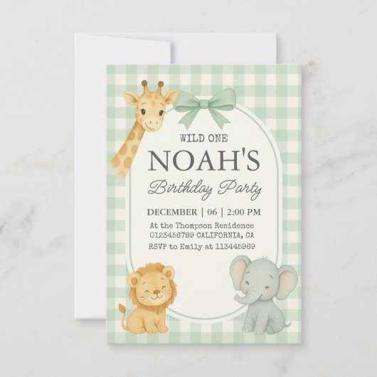 Wild One Safari Verjaardagskaart (Voorkant)