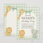 Wild One Safari Verjaardagskaart (Voorkant / Achterkant)