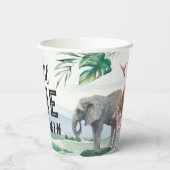 Wild One Safari Verjaardagspapier beker (Achterkant)