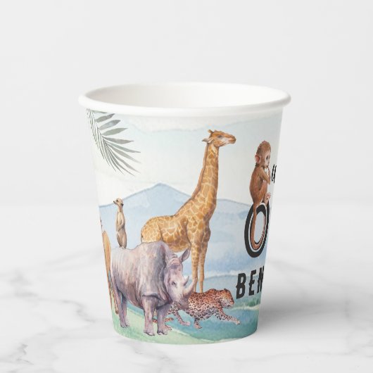 Wild One Safari Verjaardagspapier beker (Voorkant)