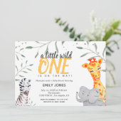 Wild One Safari Waterverf Baby shower Kaart (Staand voorkant)