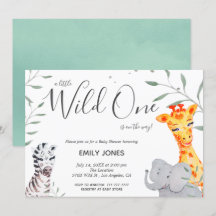 Wild One Safari Waterverf Baby shower