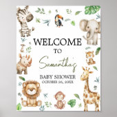 Wild One Safari Welkom Baby shower Poster (Voorkant)