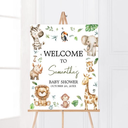 Wild One Safari Welkom Baby shower Poster