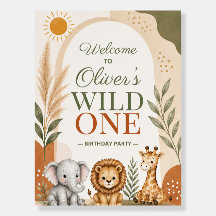 Wild One Safari Welkom Bord | Eerste Verjaardag