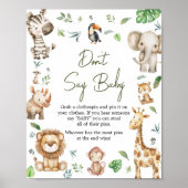Wild One Safari zeg geen Baby Baby shower Poster (Voorkant)