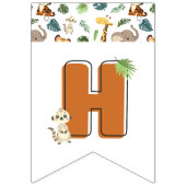 Wild One Safari Zoo Animal Birthday Party Vlaggetjes (Tweede vlag)