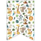 Wild One Safari Zoo Animal Birthday Party Vlaggetjes (Eerste vlag)