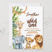 Wild One Savannah Safari Animal Boy Eerste Verjaar Kaart (Voorkant)