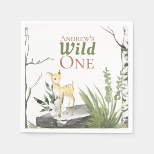 "Wild One" Schattige 1e verjaardag Waterverf Baby  Servet