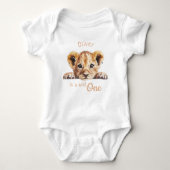 Wild One Schattige Baby Leeuw Persoonlijk Romper (Voorkant)