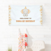 Wild One Schattige Elephant 1st Birthday Welcome S Spandoek (Insitu)