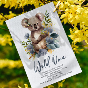 Wild One Schattige Koala 1e Verjaardagsfoto Dier Kaart