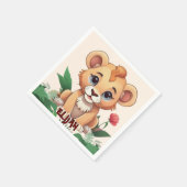 Wild One Schattige Lion Oerwoud Theme Servet (Hoek)