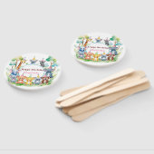 Wild One Schattige Oerwoud Animal Child's Birthday Handwaaier (Niet-gemonteerd)