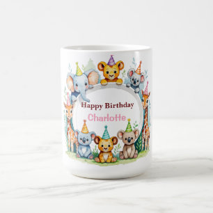 Wild One Schattige Oerwoud Animal Child's Birthday Koffiemok