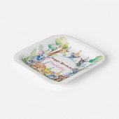 Wild One Schattige Oerwoud Animal Child's Birthday Papieren Bordje (Gebogen)