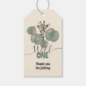 Wild One Schattige Safari Giraffe Dieren Verjaarda Cadeaulabel (Voorkant)