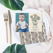 Wild One Schattigee Foto Safari Giraffe Verjaardag Kaart