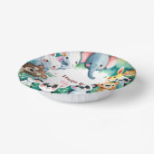 Wild One Schattigee Oerwoud Dieren Verjaardag van  Papieren Kommen (Gebogen)