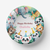 Wild One Schattigee Oerwoud Dieren Verjaardag van  Papieren Kommen (Voorkant)