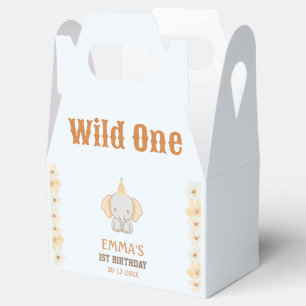Wild One Schattigee olifant 1e verjaardag Bedankdoosjes