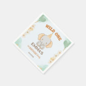 Wild One Schattigee olifant 1e verjaardag Servet (Hoek)