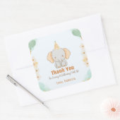 Wild One Schattigee olifant 1e verjaardag Vierkante Sticker (Envelop)