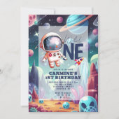 Wild One Space Alien Astronaut 1e Verjaardag Kaart (Voorkant)