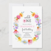 Wild One Spring Garden Wildflower Verjaardagsfeest Kaart (Voorkant)