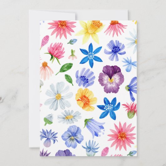 Wild One Spring Garden Wildflower Verjaardagsfeest Kaart (Achterkant)