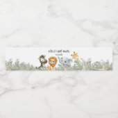 Wild One Sweet Safari Jungle baby shower Waterfles Etiket (Enkel label)
