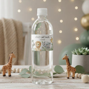 Wild One Sweet Safari Jungle babyfeest Waterfles Etiket