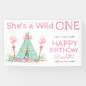 Wild One TeePee 1st Birthday Banner (Horizontaal)