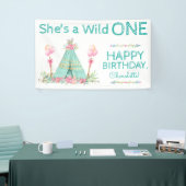 Wild One TeePee 1st Birthday Banner (Beurs)