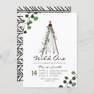 Wild One Teepee eerste verjaardagsuitnodiging Kaart