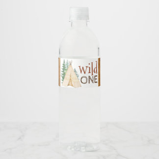 Wild One Teepee Tribale Waterfleslabels Waterfles Etiket